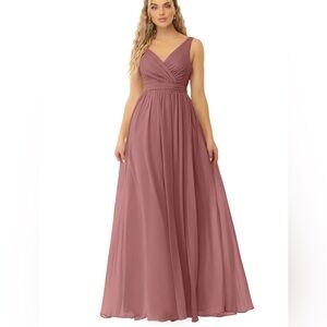 NWTs Azazie Kora Bridesmaid Formal Dress in Desert Rose